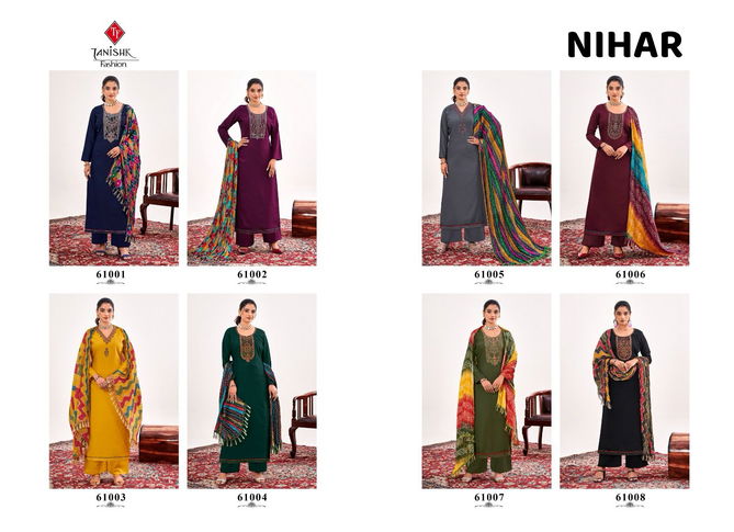 Nihar By Tanishk Heavy Embroidery Slub Rayon Designer Suits Wholesale Shop In Surat